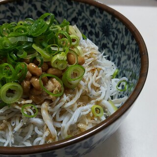 釜揚げしらすと納豆のさっぱり丼